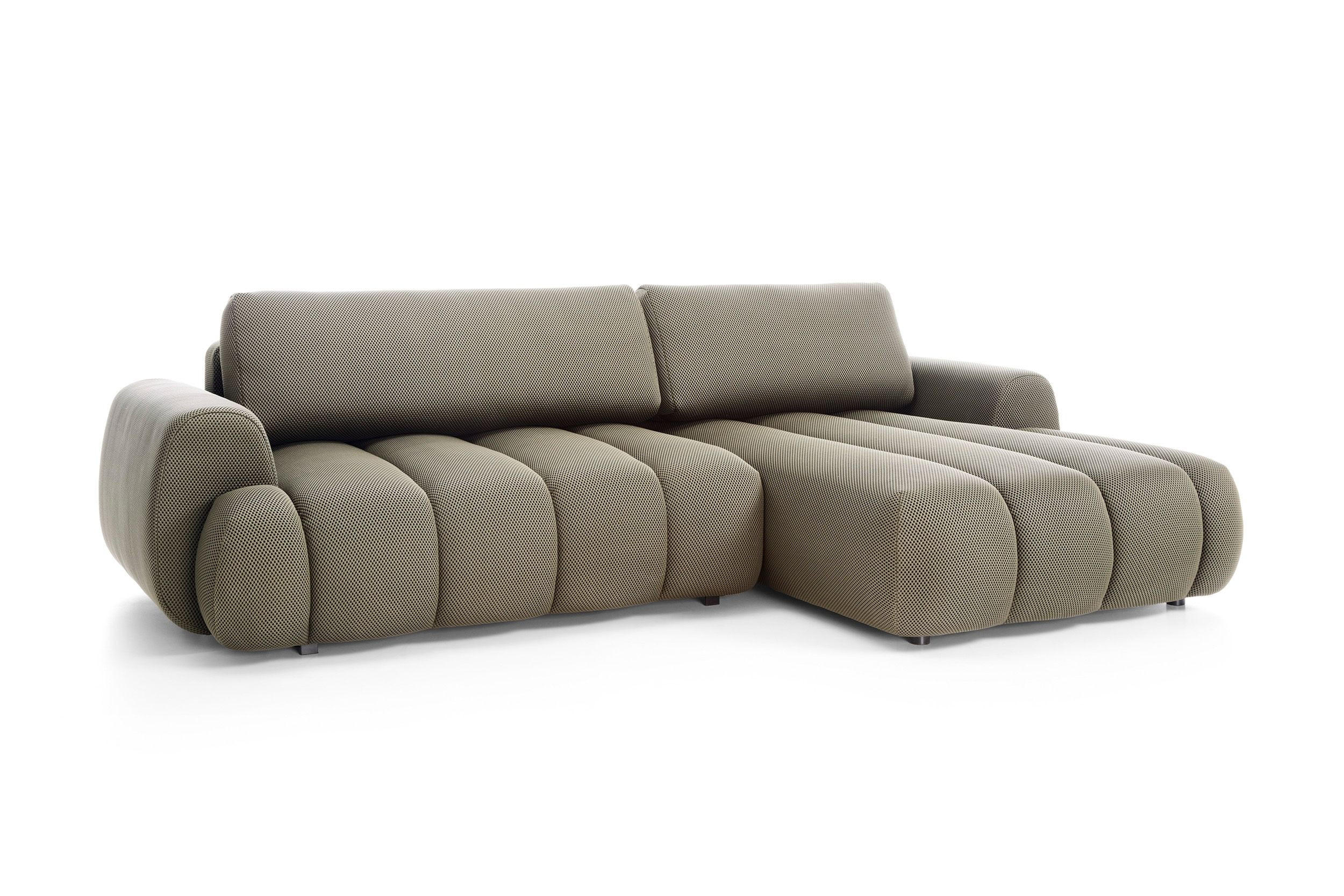 ECKSOFA SITO Braun Jersey mit Schlaffunktion - Braun, Holz (272/168cm) - MASSENO