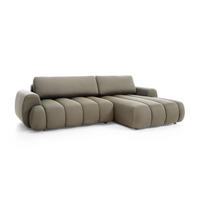 ECKSOFA SITO Braun Jersey mit Schlaffunktion - Braun, Holz (272/168cm) - MASSENO