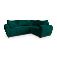 ROHOVÁ SEDAČKA MADISON tmavě zelená - černá/tmavě zelená, dřevo/textil (235/175cm) - MASSENO