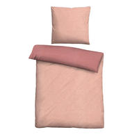 BETTWÄSCHE-GARNITUR Biber Melange UNI terra, 135x200 cm + 80x80 cm - Terracotta, Textil (135/200cm) - biberna