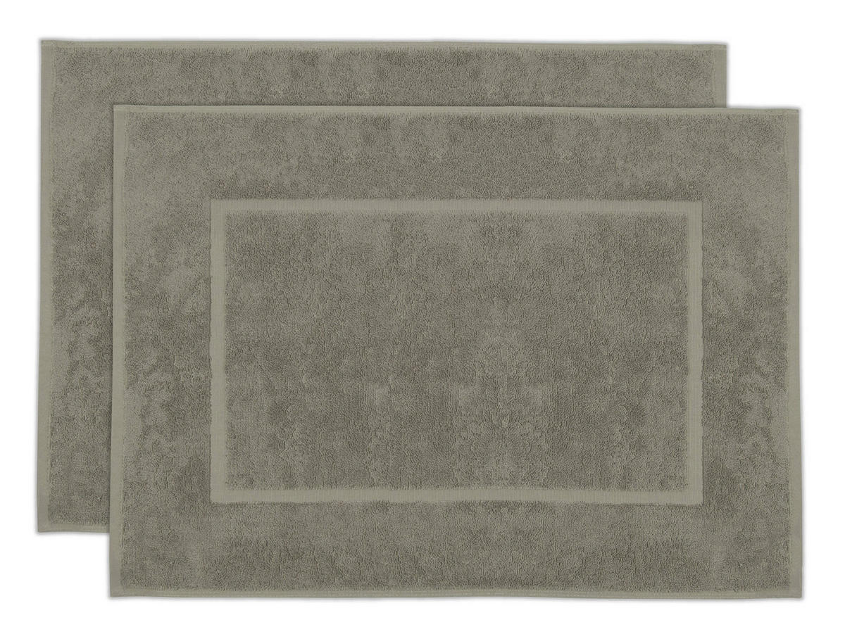 BADEMATTE, 2er-Set, 50x70 cm, 100% Baumwolle - Taupe, Textil (50/70cm) - Zollner