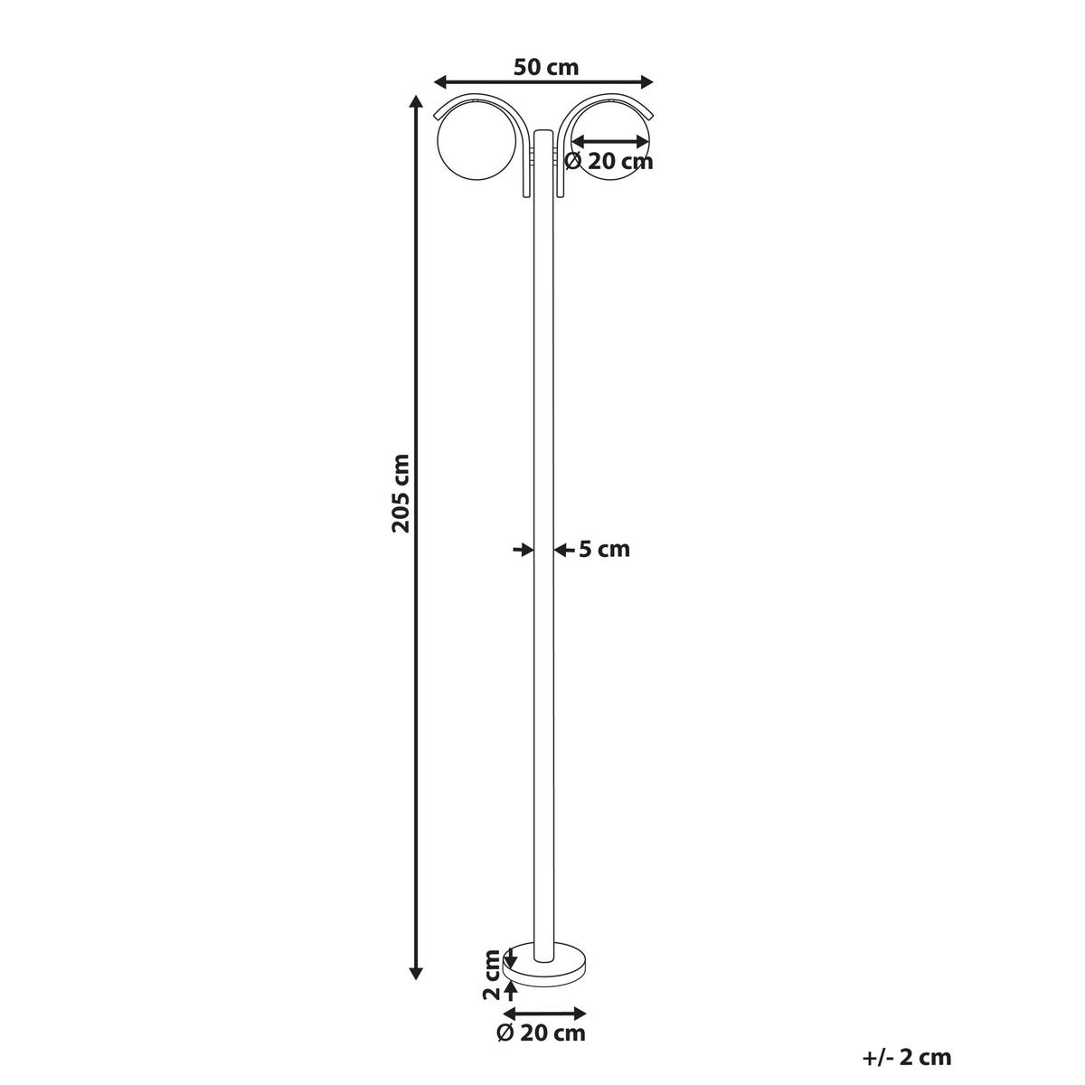 AUSSENLATERNE Schwarz Kulsi - Schwarz, Metall (20/50/205cm) - Beliani