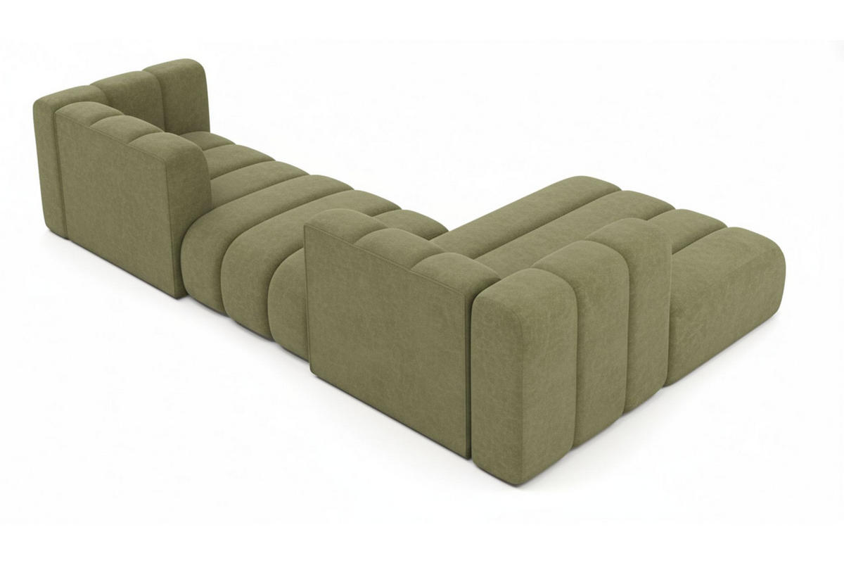 ECKSOFA L-Form Grand L 319 cm, Veloursstoff Salvador, Olive, Rechts - Olivgrün, Holz (319/179cm) - Kaiser Möbel
