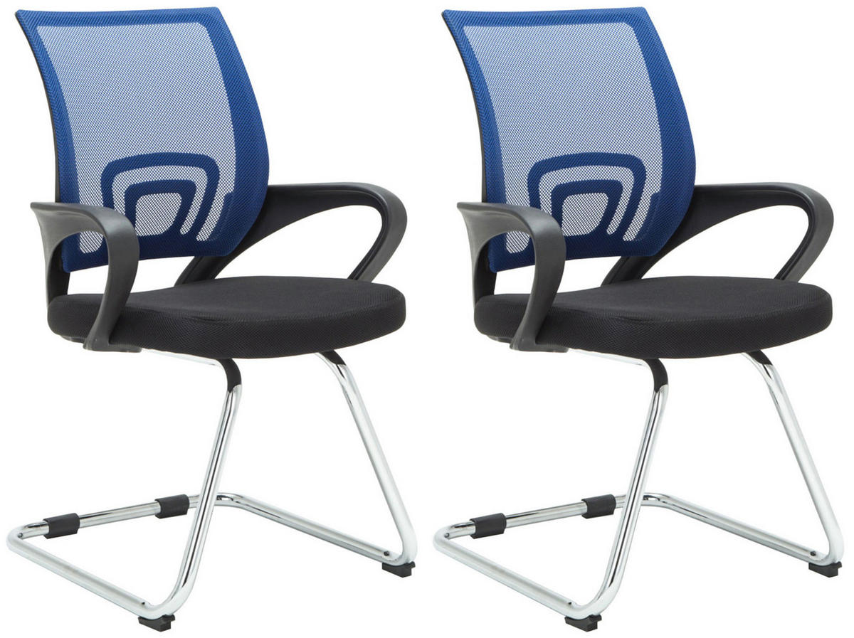 SCHWINGSTUHL 2er Set Stoff blau - Blau, Textil/Metall (59/91/53cm) - CLP