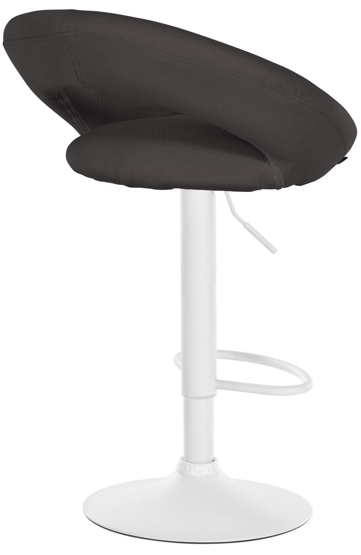 BARHOCKER 2er Set Stoff dunkelgrau - Dunkelgrau/Weiß, Textil/Metall (52/77/47cm) - CLP