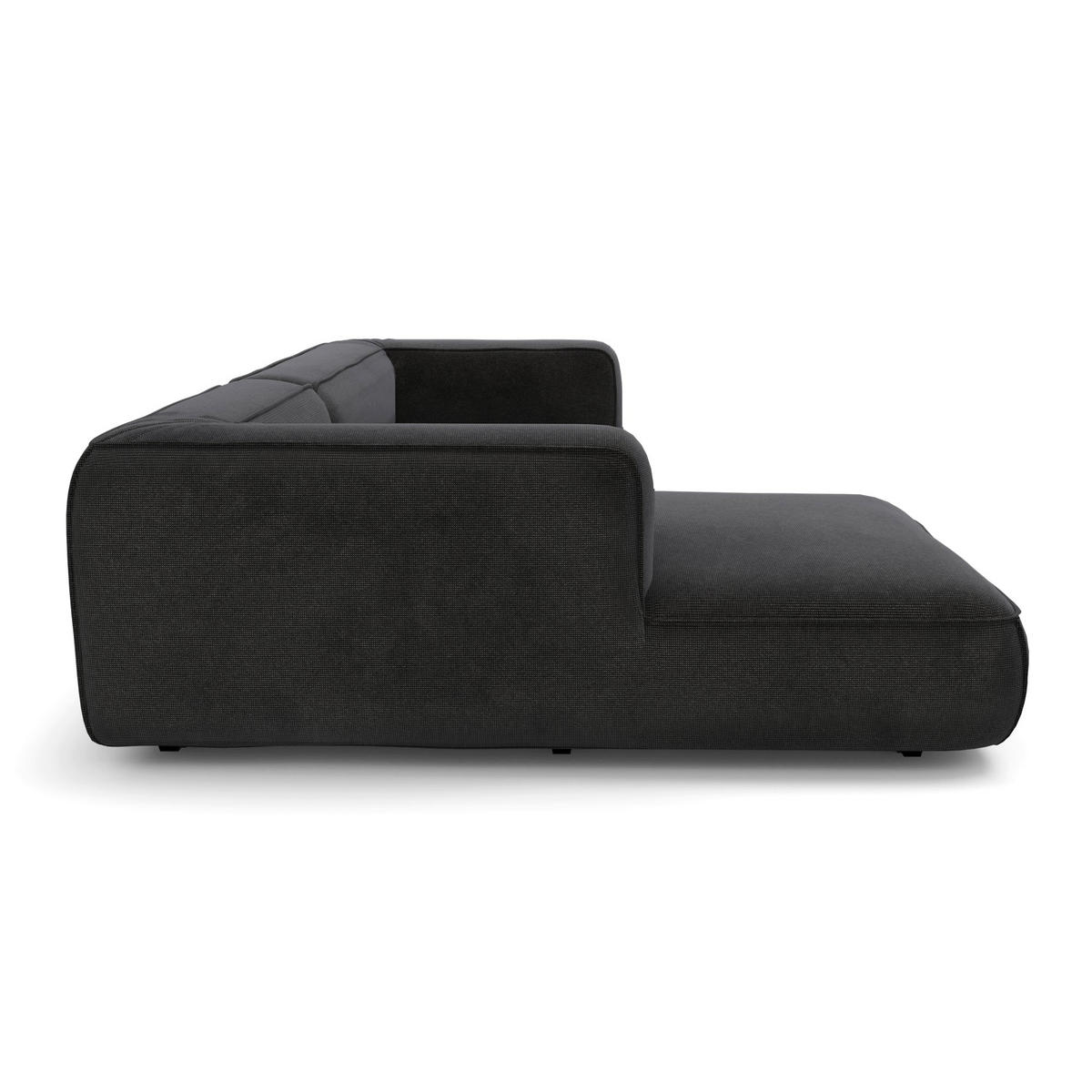 ECKSOFA (links) SOFIA Köpergewebe Grau 255cm - Grau, Textil (255/166cm) - Premium Interiors