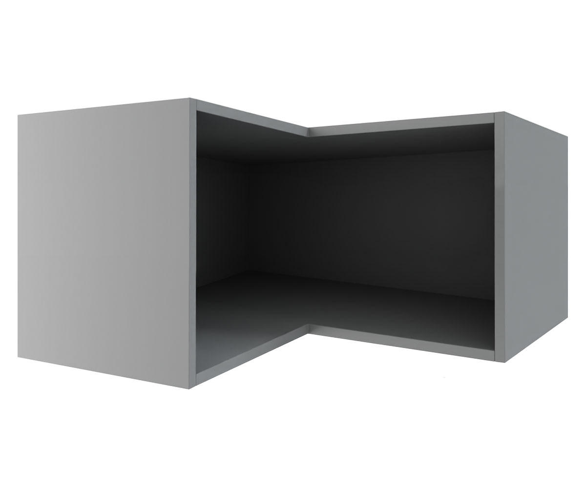 ECKHÄNGESCHRANK Essen W12/60/36 Weiß Hochglanz / Grau Matt 60 / 60 / 36cm - Weiß Hochglanz/Grau, Holz/Holzwerkstoff (60/36/60cm) - Feldmann-Wohnen