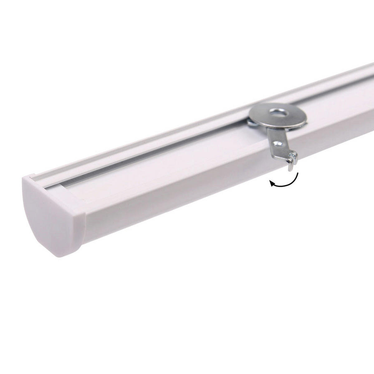 GARDINENSCHIENE 1-lauf Round - Weiß, Metall (240cm) - Deco-Raum