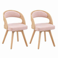 ESSZIMMERSTUHL drehbar ca. 44 x 41 x 75 cm Leinen Pink 2er-Set - Pink, Holz (44/72/41cm) - Meubliv
