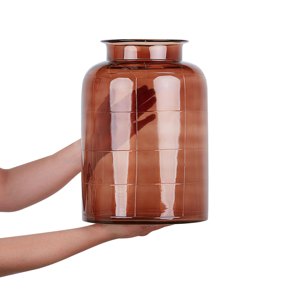 BLUMENVASE Glas braun Vindaloo - Braun, Glas (35cm) - Beliani