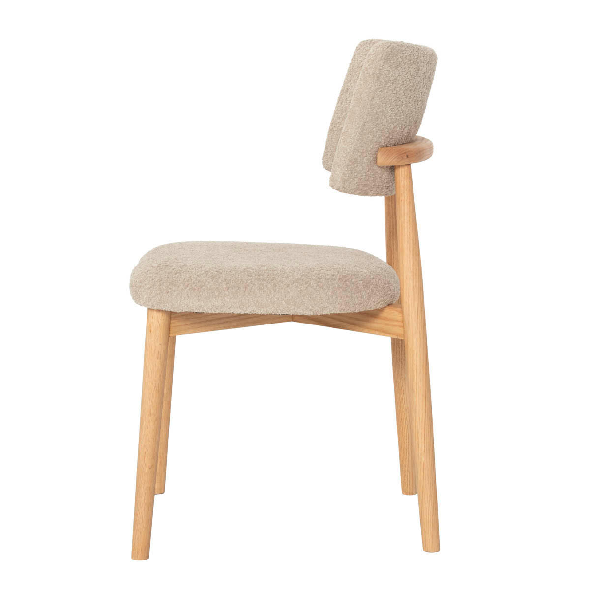 ESSZIMMERSTUHL 2er Set 2er Set aus Stoff mit Eichenholz, taupe - Taupe, Holz (47/81/52cm) - Giga Meubel