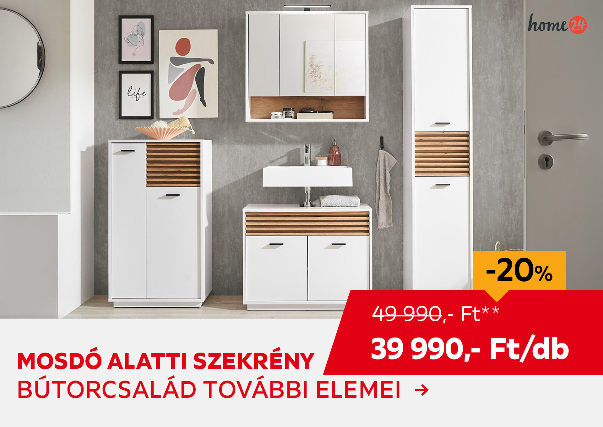 Mosdó alatti szekrény Kiemelt termék 49990 Ft.- helyett 39990 Ft.-