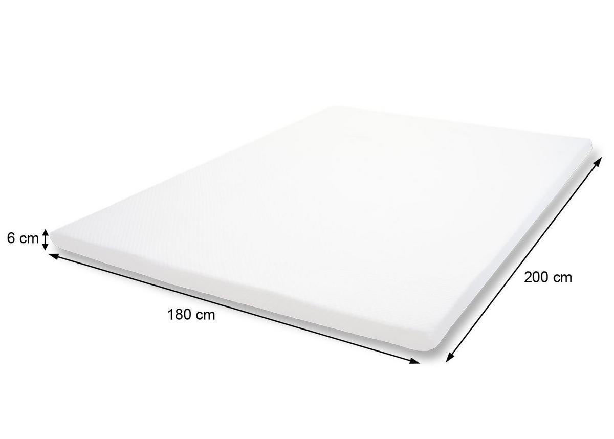 MEMORYFOAM-MATRATZENTOPPER 6CM Weiß - Weiß, Textil (200/180/6cm) - MCW
