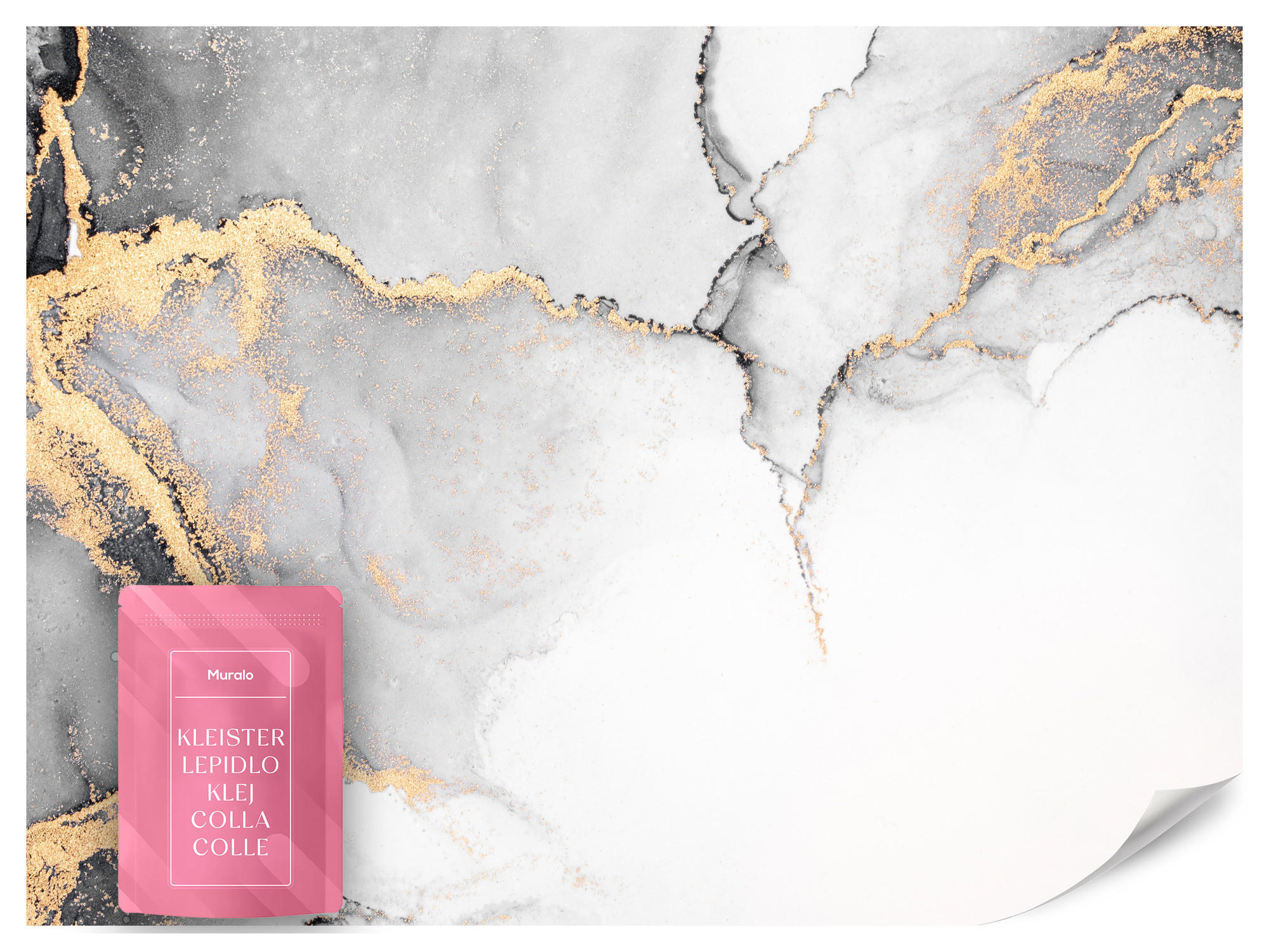 FOTOTAPETE Grauer Marmor Muster Abstraktion 200x140 - Beige/Schwarz, Papier (200/140cm) - Muralo