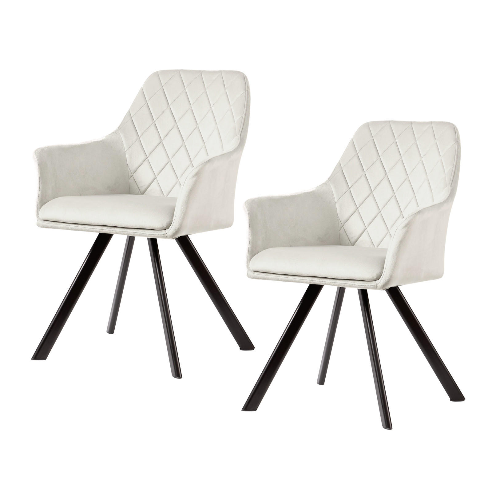 ESSZIMMERSTUHL MASON 2er Set Samt Beige - Beige, Textil (58/85/60cm) - SVITA