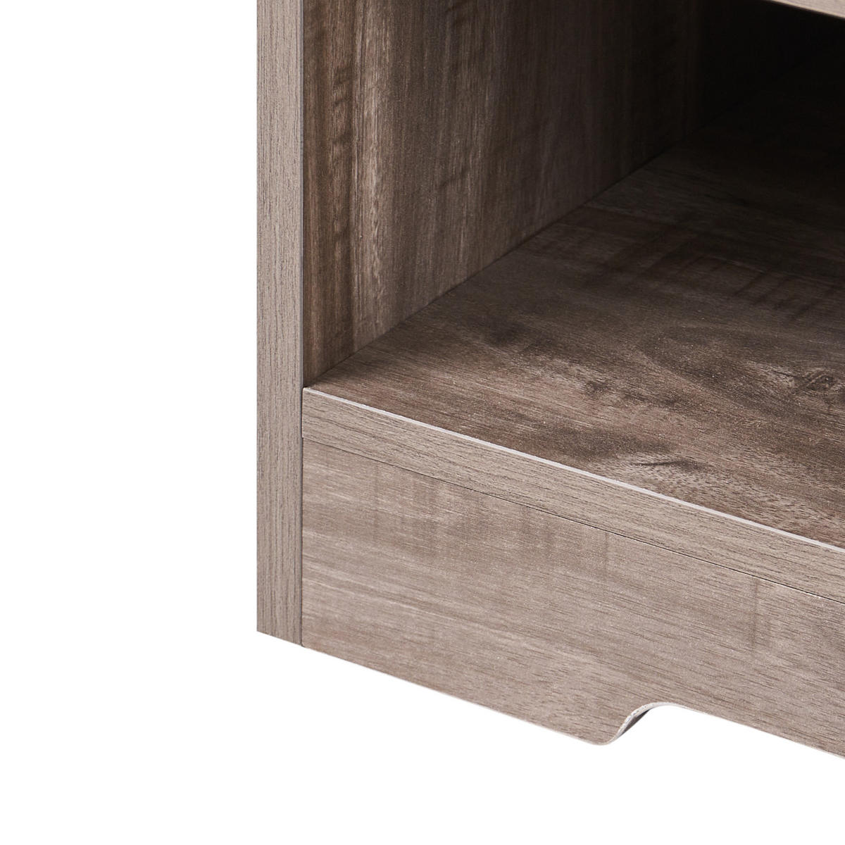 ORGANIZATOR ZA ČEVLJE s stojalom za oblačila temno rjava Deniliquim - rjava, leseni material (80/170/35cm) - Beliani