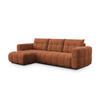 ECKSOFA CLOUDI 4-Sitzer links, rostrot - Schwarz/Orange, Holz/Textil (294/160cm) - Courtois Laville