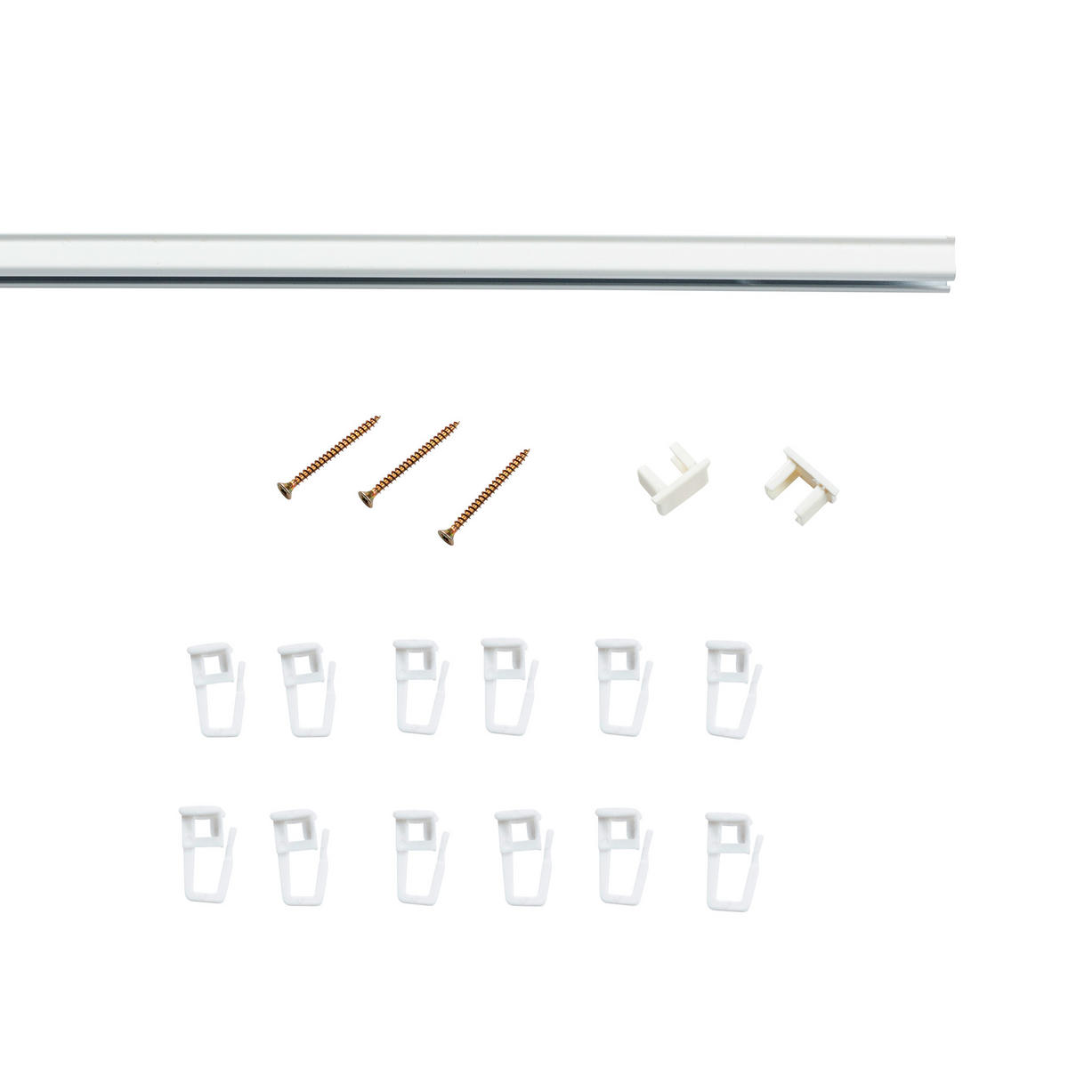 GARDINENSCHIENE RS, 1 läufig, 150 cm, weiß - Weiß, Metall (1.9/1.1/150cm) - SN Deco