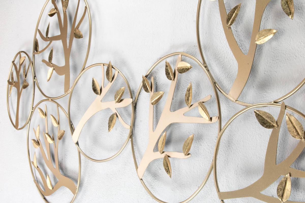 WANDDEKO Gold 120/60 cm - Goldfarben, Metall (1.65/60/4cm) - KUNSTLOFT