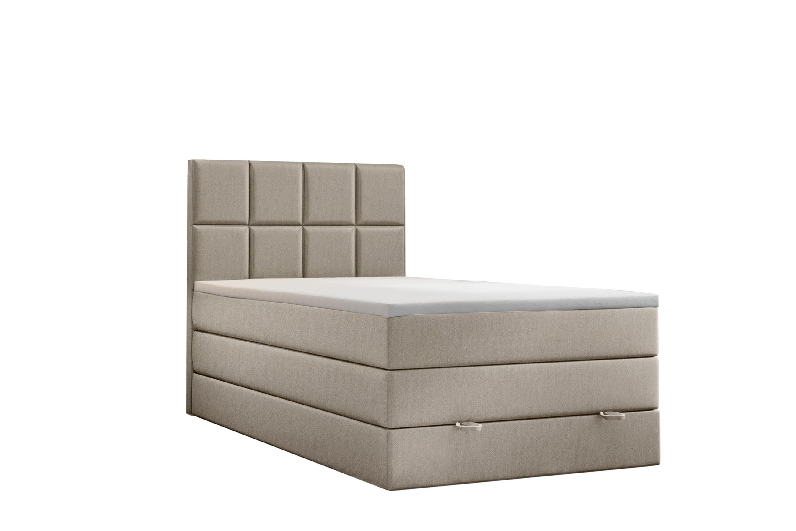 BOXBETT Olaf Premium 100x200 Beige - Beige, Textil/Metall (100/200cm) - VLR BEDS