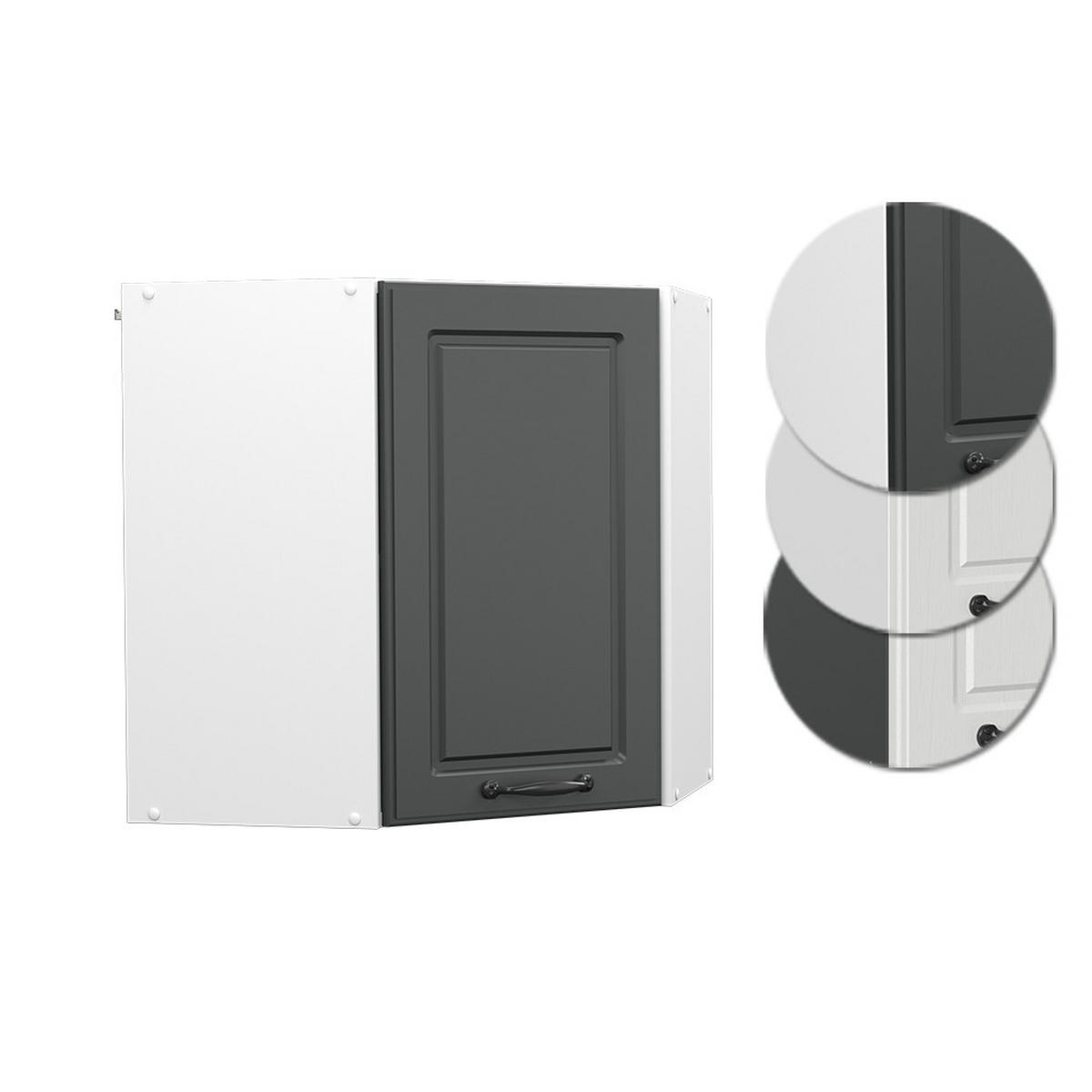ECKHÄNGESCHRANK R-Line Anthrazit Landhaus 57 cm - Anthrazit/Weiß, Holzwerkstoff (57/60/34.1cm) - Vicco
