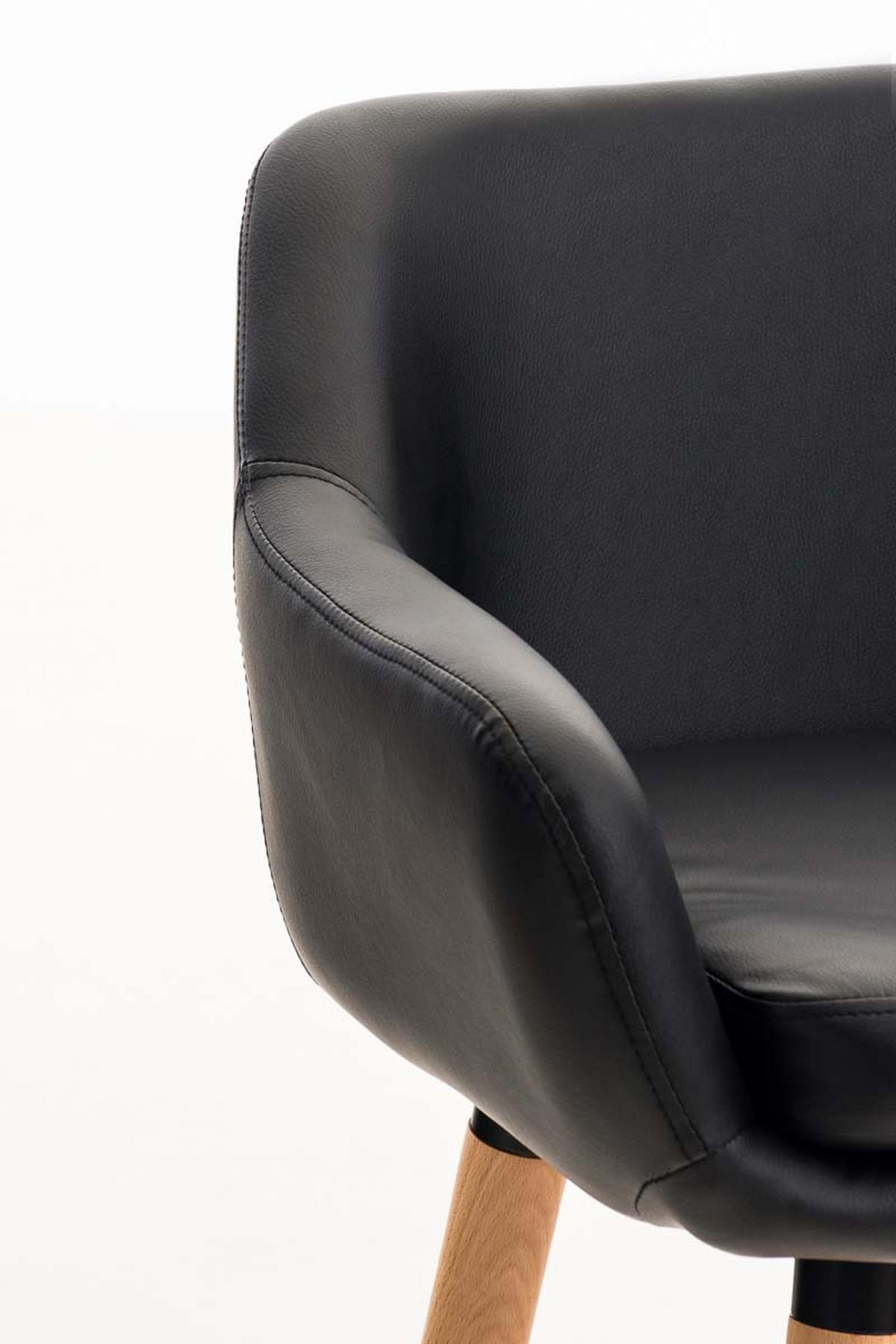 BARHOCKER Grande, Gestell Holz, Kunstleder Schwarz - Schwarz/Braun, Holz/Kunststoff (55/99/46cm) - TPFLiving