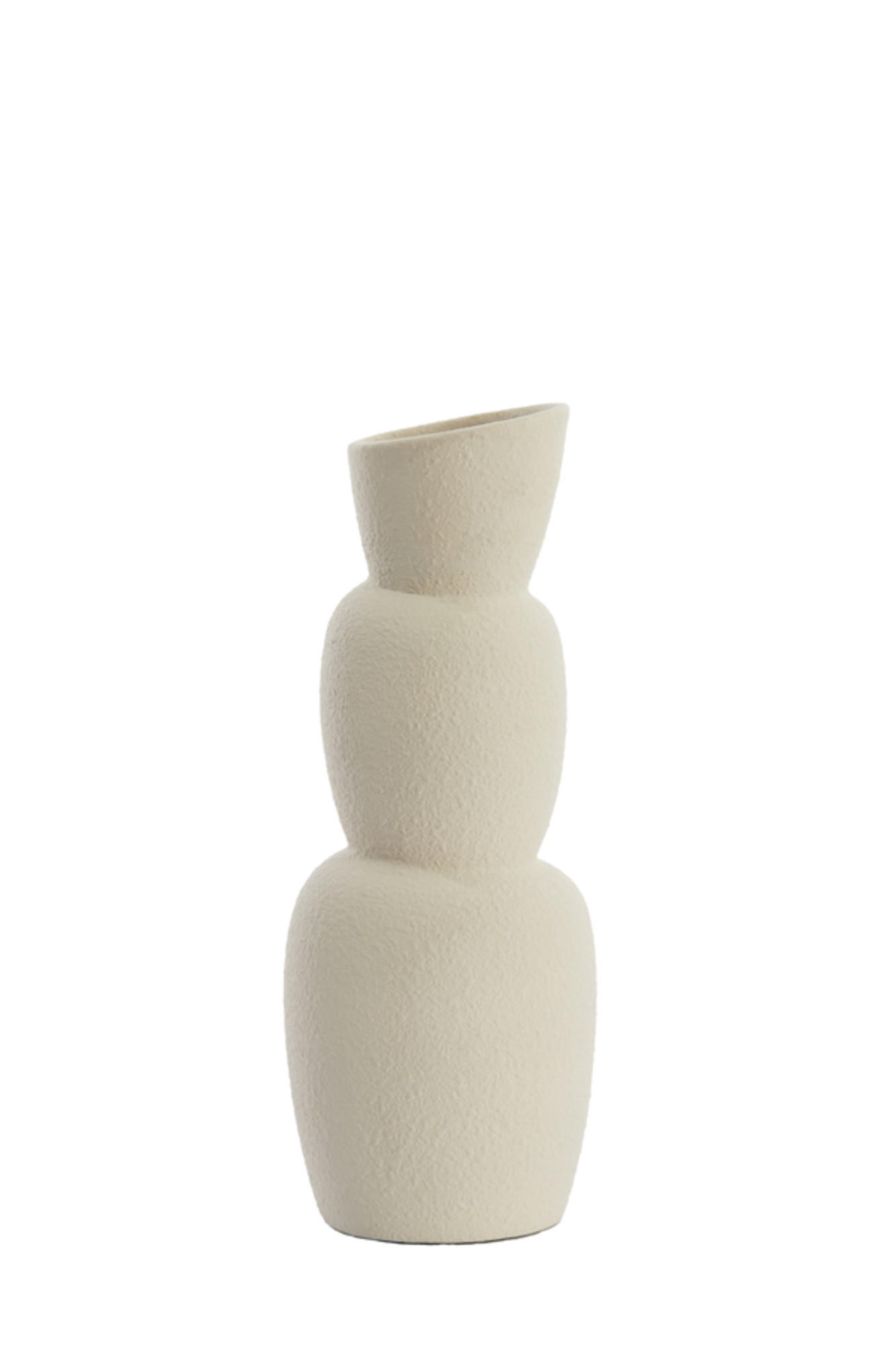 VASE Aram Weiß 14,5/14,5/37,5 cm - Weiß, Keramik (37.5cm) - Light & Living