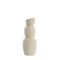 VASE Aram Weiß 14,5/14,5/37,5 cm - Weiß, Keramik (37.5cm) - Light & Living