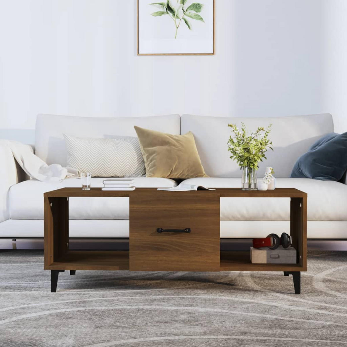 COUCHTISCH Braun Eichen-Optik 102x50x40 cm Holzwerkstoff - Braun, Holzwerkstoff (102/50/40cm) - furnicato