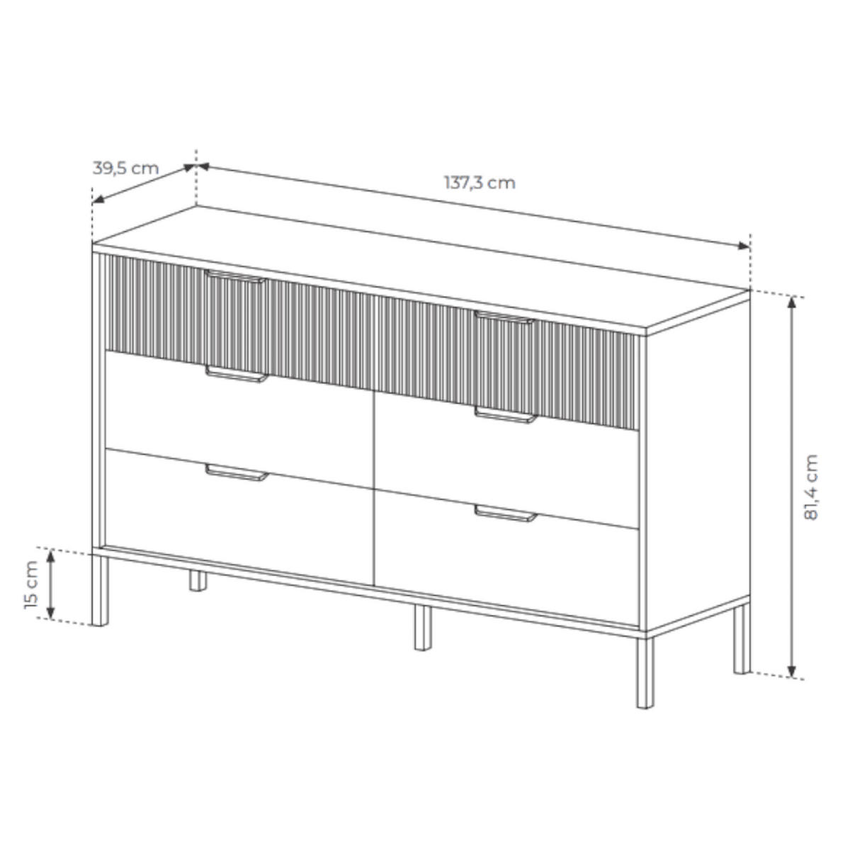 KOMMODE - BASTAD B 138 6S - Braun, Holzwerkstoff (138/82/40cm) - Möblo