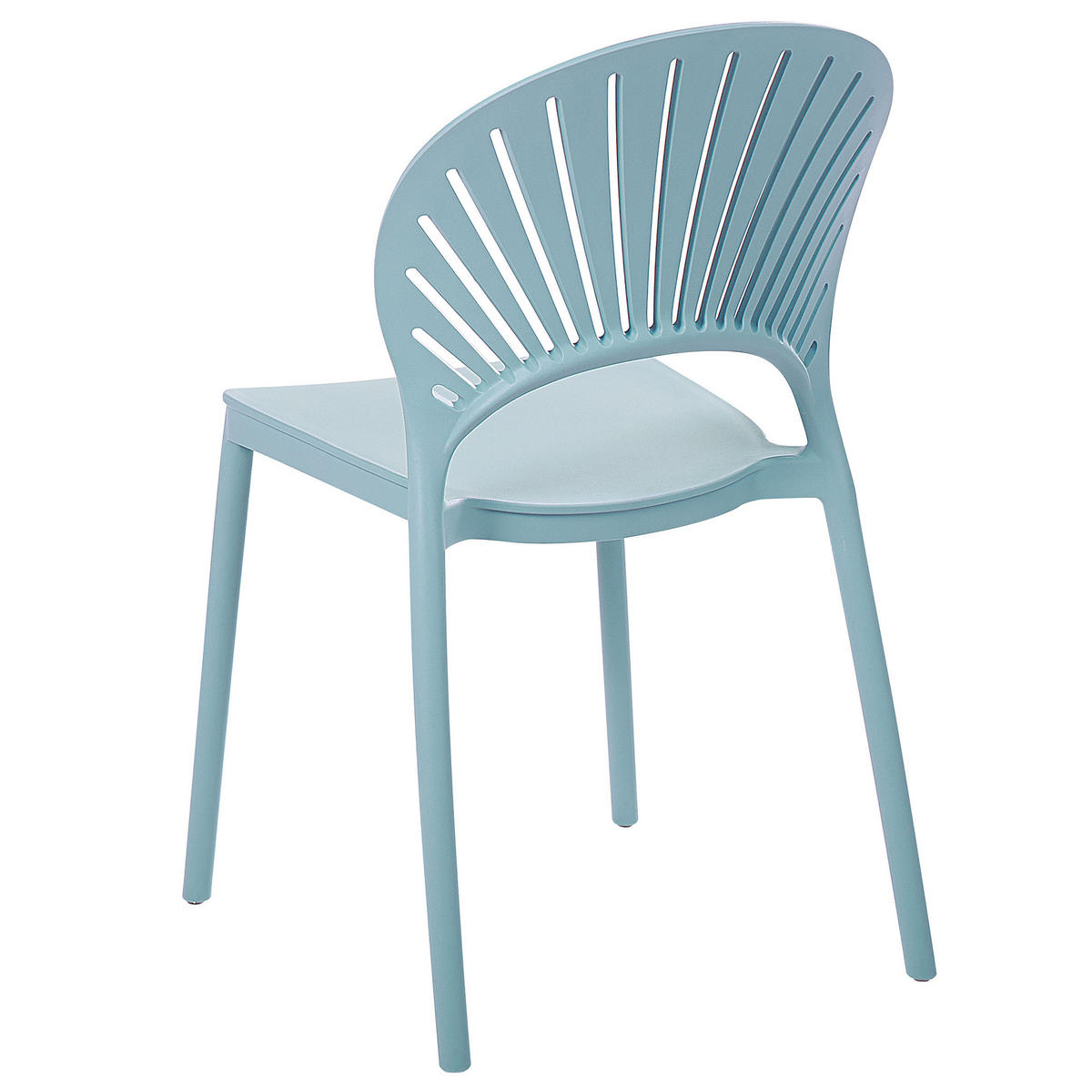GARTENSTÜHLE 4er-Set Kunststoff blau Ostia - Blau, Kunststoff (46/83/51cm) - Beliani