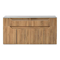 SIDEBOARD Naturfarben 140/40/70 cm 2 Schubladen LED - Naturfarben, Holzwerkstoff (140/70/40cm) - PANGIVO
