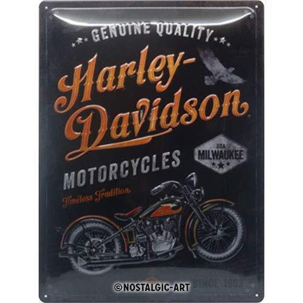 BLECHSCHILD 30/40 cm Harley-Davidson Timeless Tradition - Multicolor, Metall (30/40/0.2cm) - Nostalgic-Art