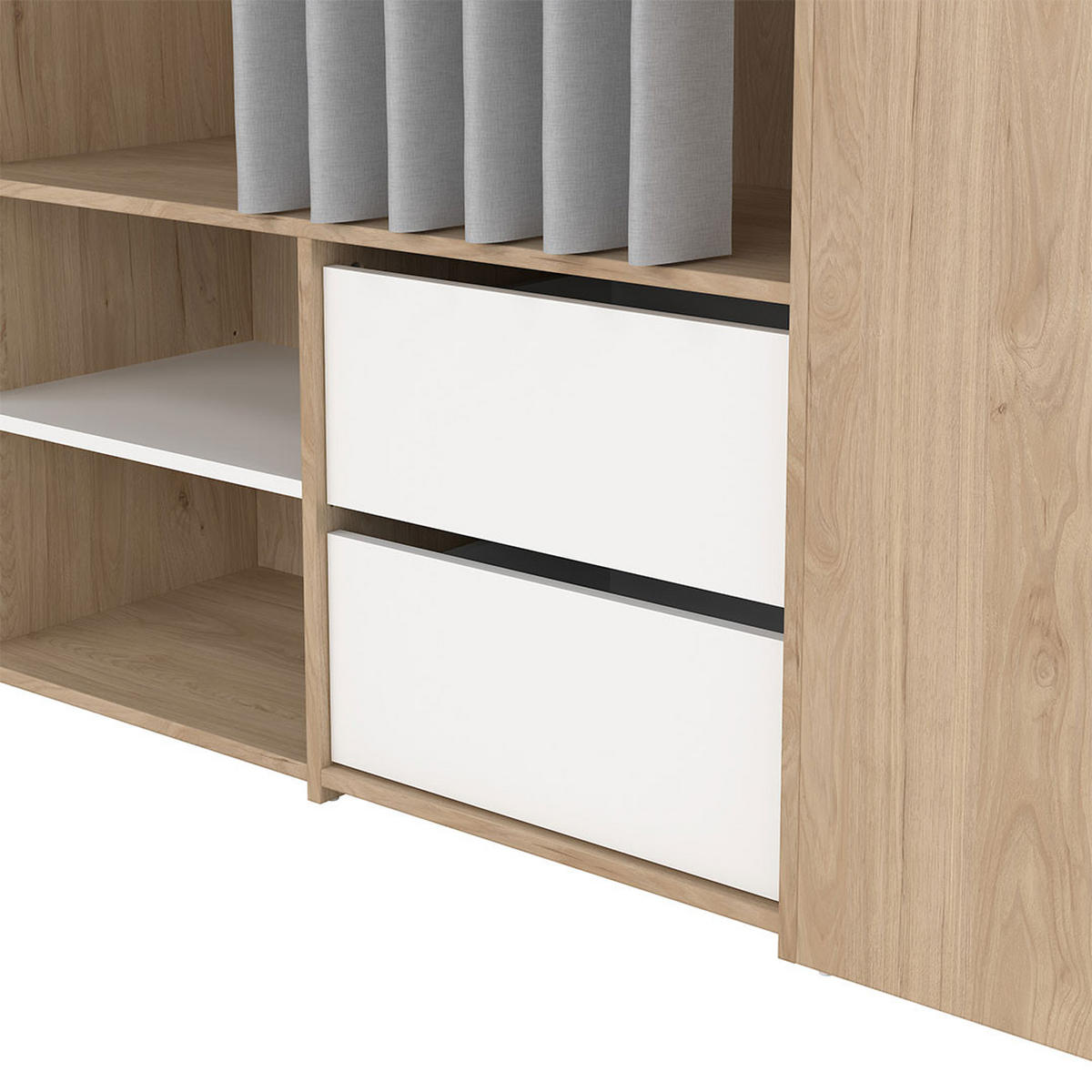 KLEIDERSCHRANK Kimmy Walnussfarben 128/41/198 cm - Walnussfarben/Weiß, Holzwerkstoff (128/198/41cm) - ebuy24