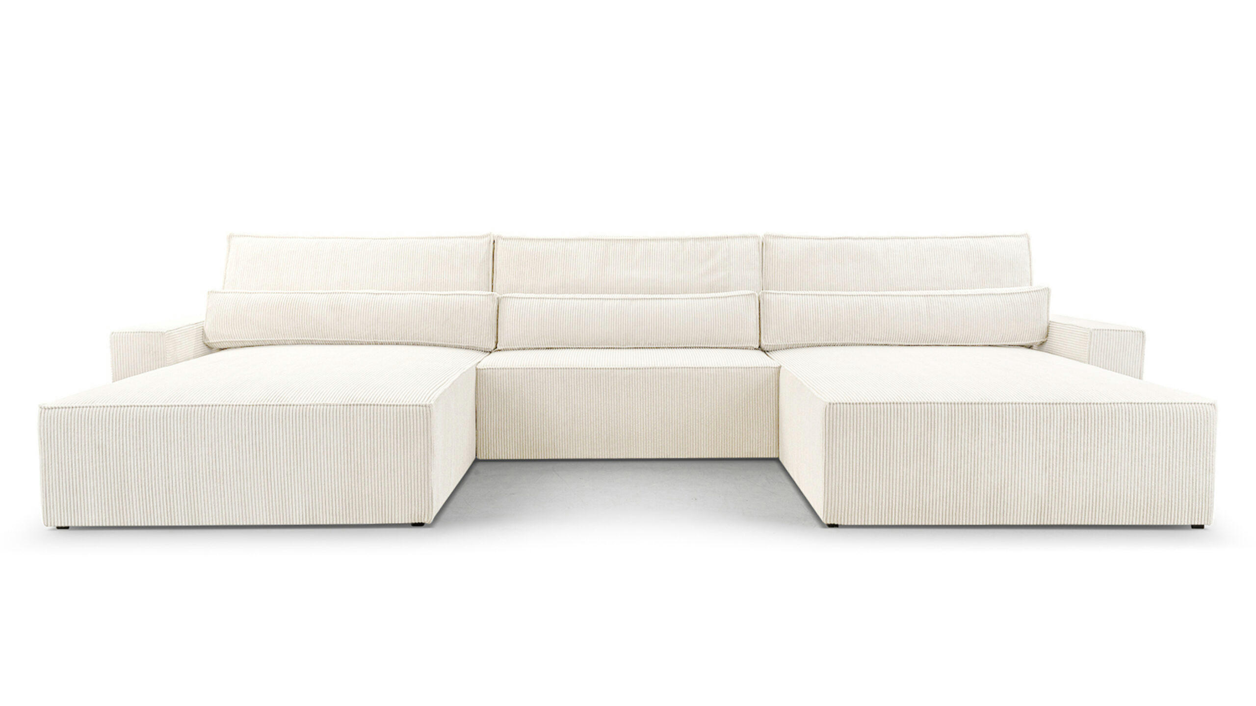 WOHNLANDSCHAFT - Denver U - Weiß - Weiß, Holz (410/85/200cm) - Möblo