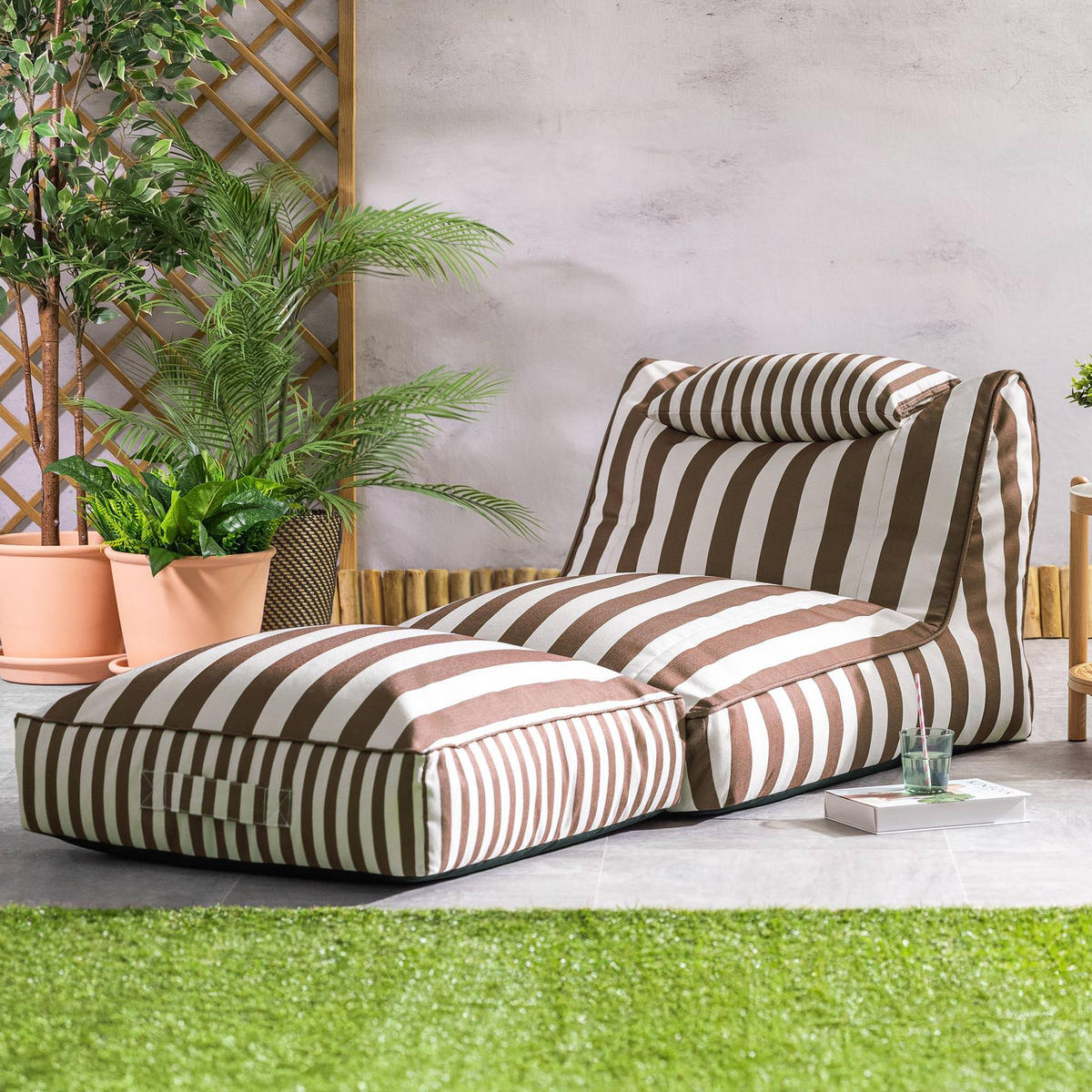 SITZSACK Outdoor mit Bodenkissen Nova - Braun, Textil (84/68/180cm) - icon