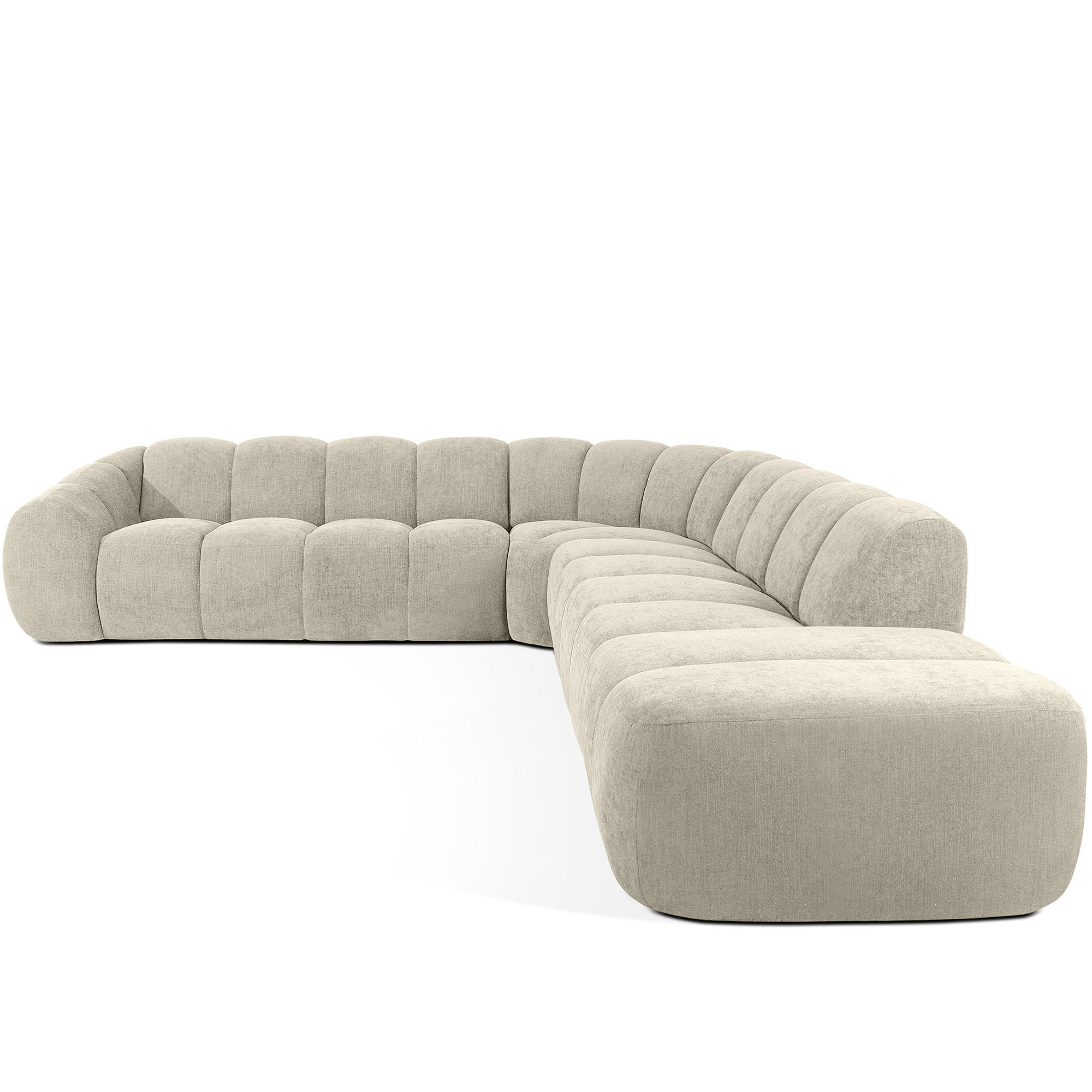 ECKSOFA RECHTS FLAVA, Ecru - Ecru, Holz/Holzwerkstoff (310/354cm) - KONSIMO®