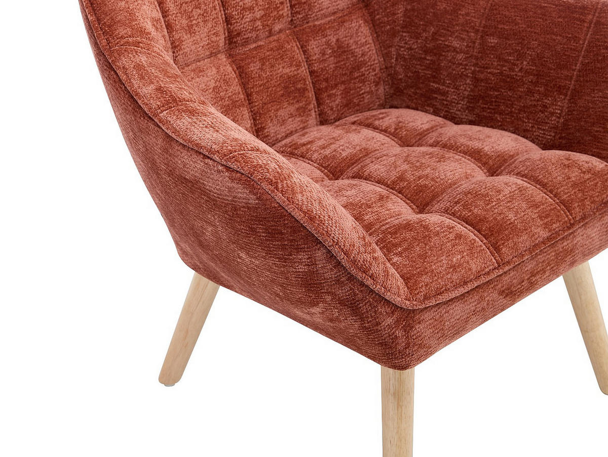 SESSEL mit gerader Rückenlehne - -Sitzer - Stoff - Terracotta - - Braun, Textil (82/77/73cm) - Vente-Unique
