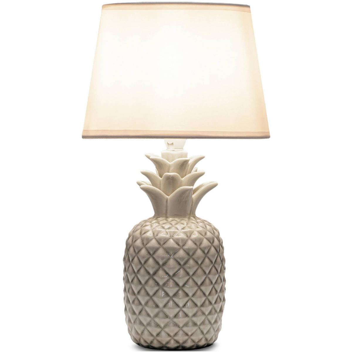 TISCHLAMPE AREDI 2-er Set, Weiß - Weiß, Keramik/Textil (22/22/38cm) - KONSIMO®