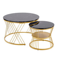 COUCHTISCHSET, Schwarz - Schwarz, Holzwerkstoff/Metall (70/70/45cm) - Urban Meuble