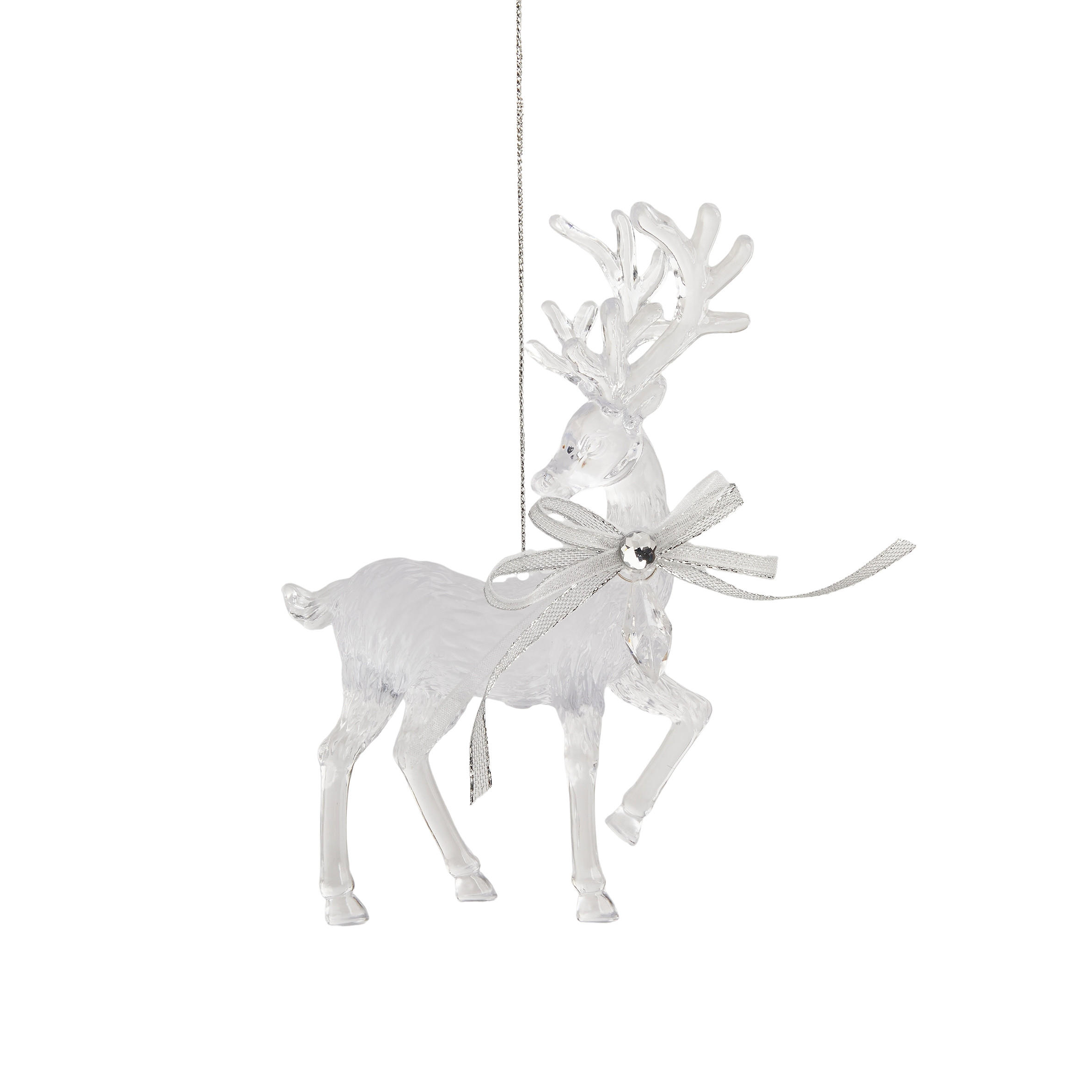 WEIHNACHTSDEKO Hängend PRANCER A, 14.5 x 5 cm, Silber, Christbaumschmuck, Weihnachtsbaumdekoration, Christmas, Xmas - Silberfarben, Kunststoff (5/14.5/9cm) - home&you