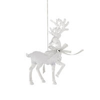 WEIHNACHTSDEKO Hängend PRANCER A, 14.5 x 5 cm, Silber, Christbaumschmuck, Weihnachtsbaumdekoration, Christmas, Xmas - Silberfarben, Kunststoff (5/14.5/9cm) - home&you