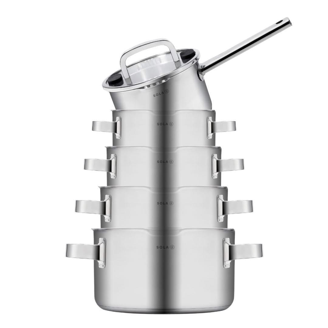 TÖPFE UND PFANNENSET PFANNENSET Juvia 5-teilig - Silberfarben, Metall - Sola