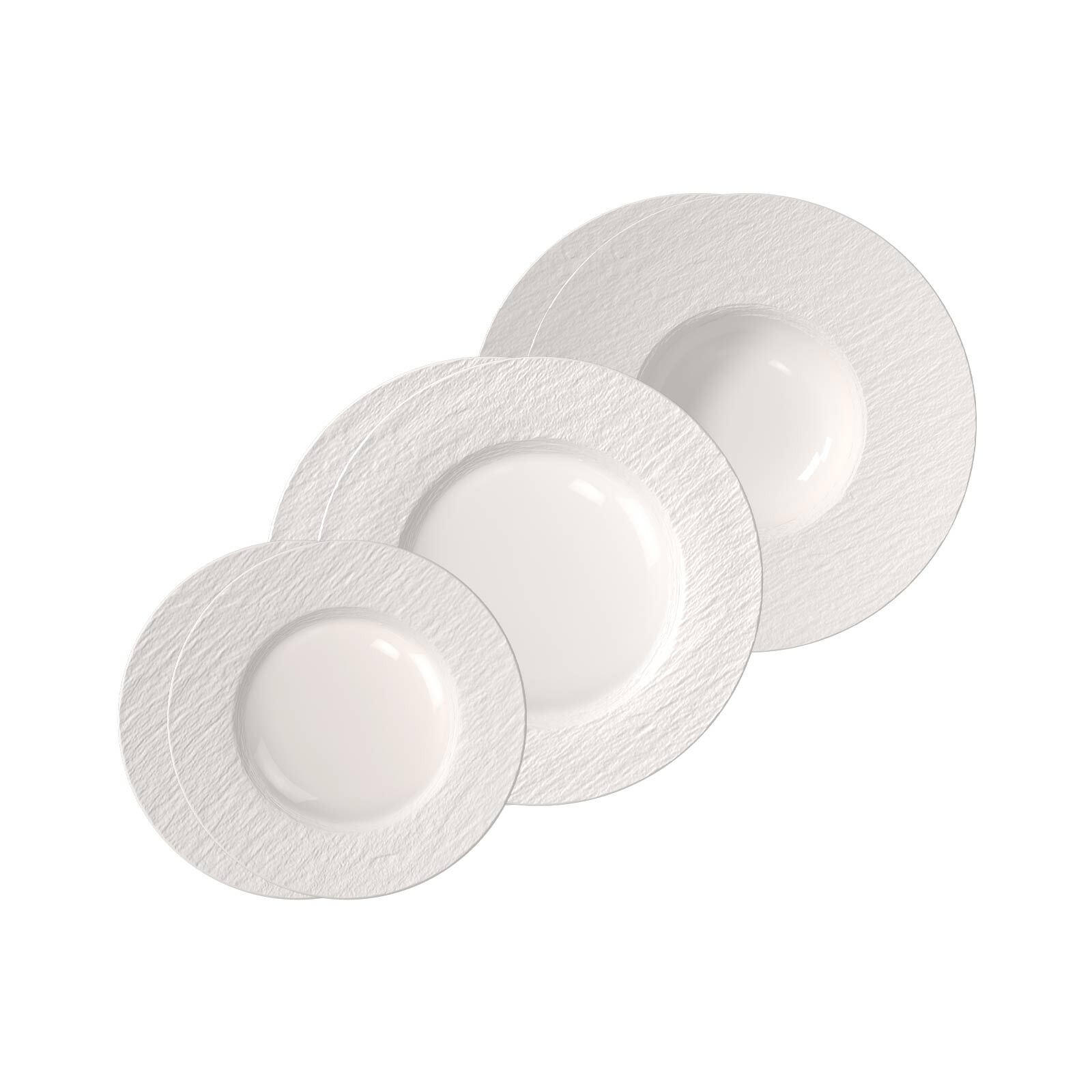 TELLER-SET Manufacture Ice weiß 6er Set - Weiß, Keramik (1/1/1cm) - Villeroy & Boch