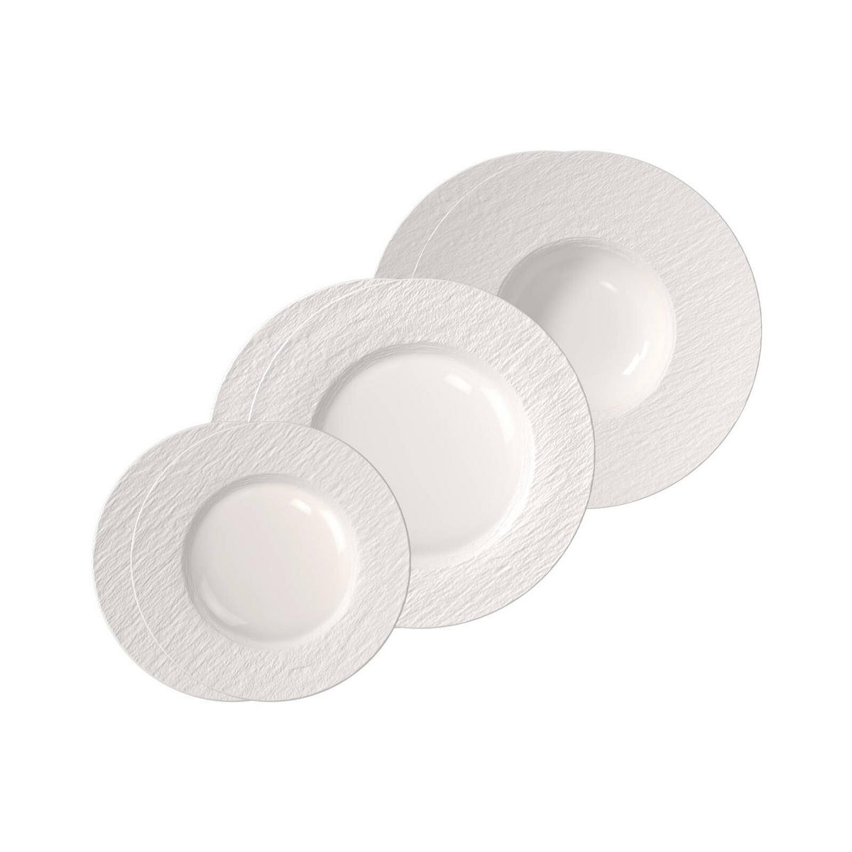 TELLER-SET Manufacture Ice weiß 6er Set - Weiß, Keramik (1/1/1cm) - Villeroy & Boch