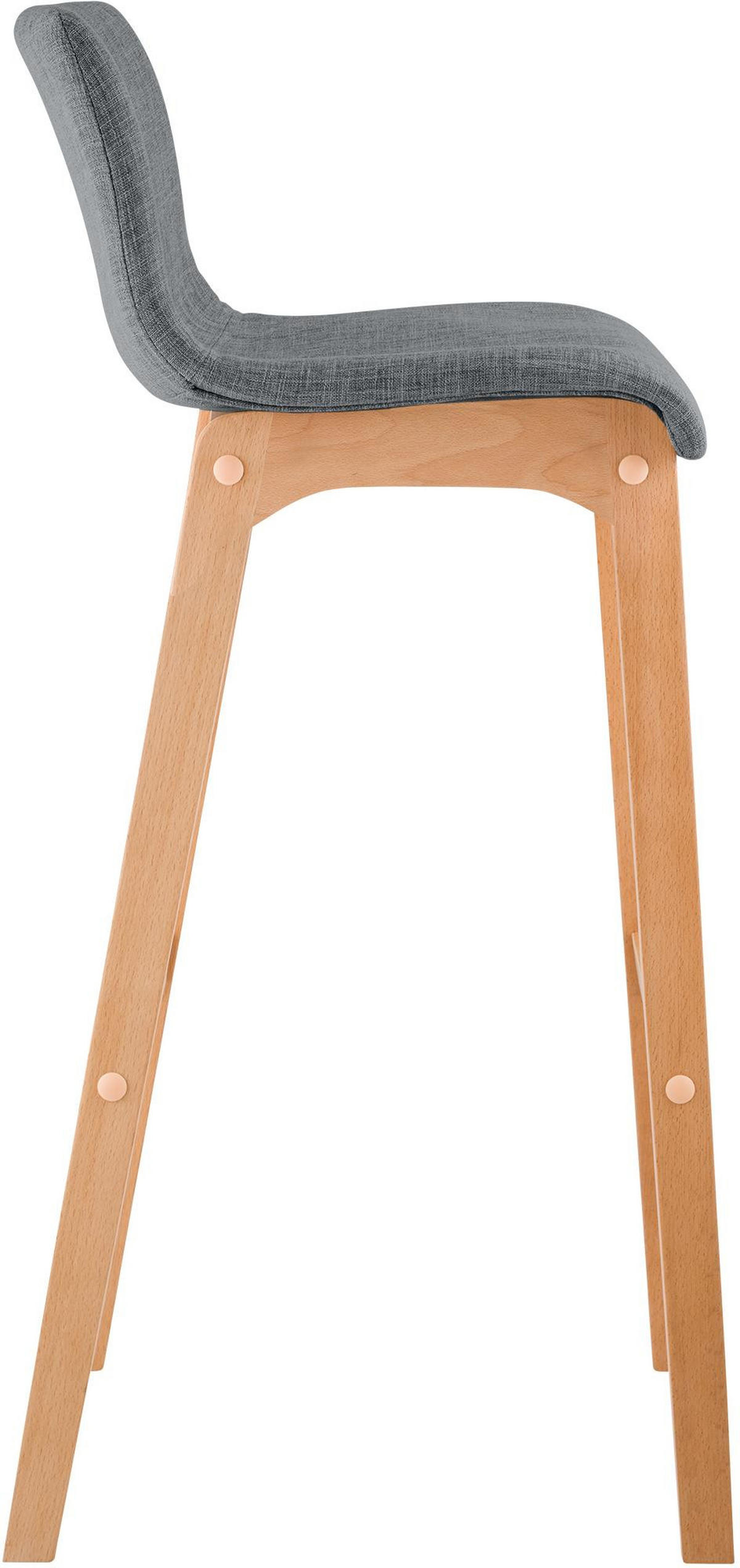 BARHOCKER 2er Set Tenar Stoff Hellgrau Braun - Hellgrau, Textil (41/102/46cm) - DELUKE