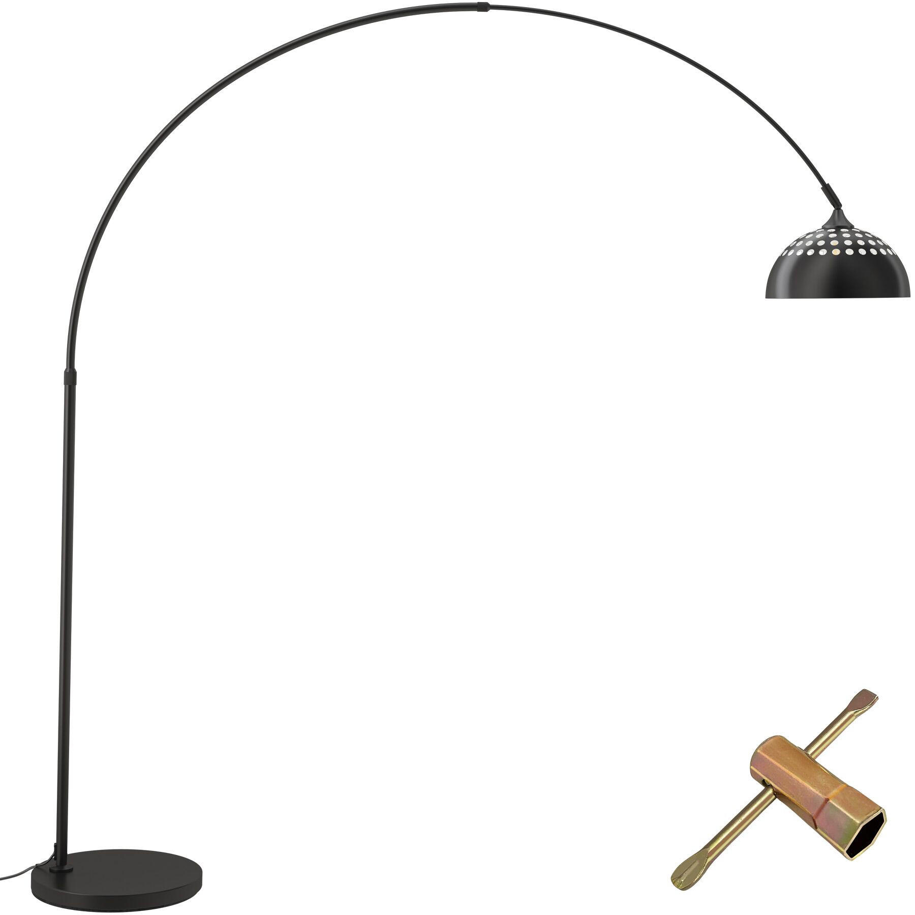 BOGENLEUCHTE Arcus,höhenverstellbar 187 - 206 cm,schwarz - Schwarz, Metall (175/34.5/206cm) - tectake