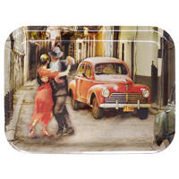 TABLETT Tango, rechteckige Melamin Serviertablett 31x23 cm - Rot, Kunststoff (23/2/31cm) - Lashuma