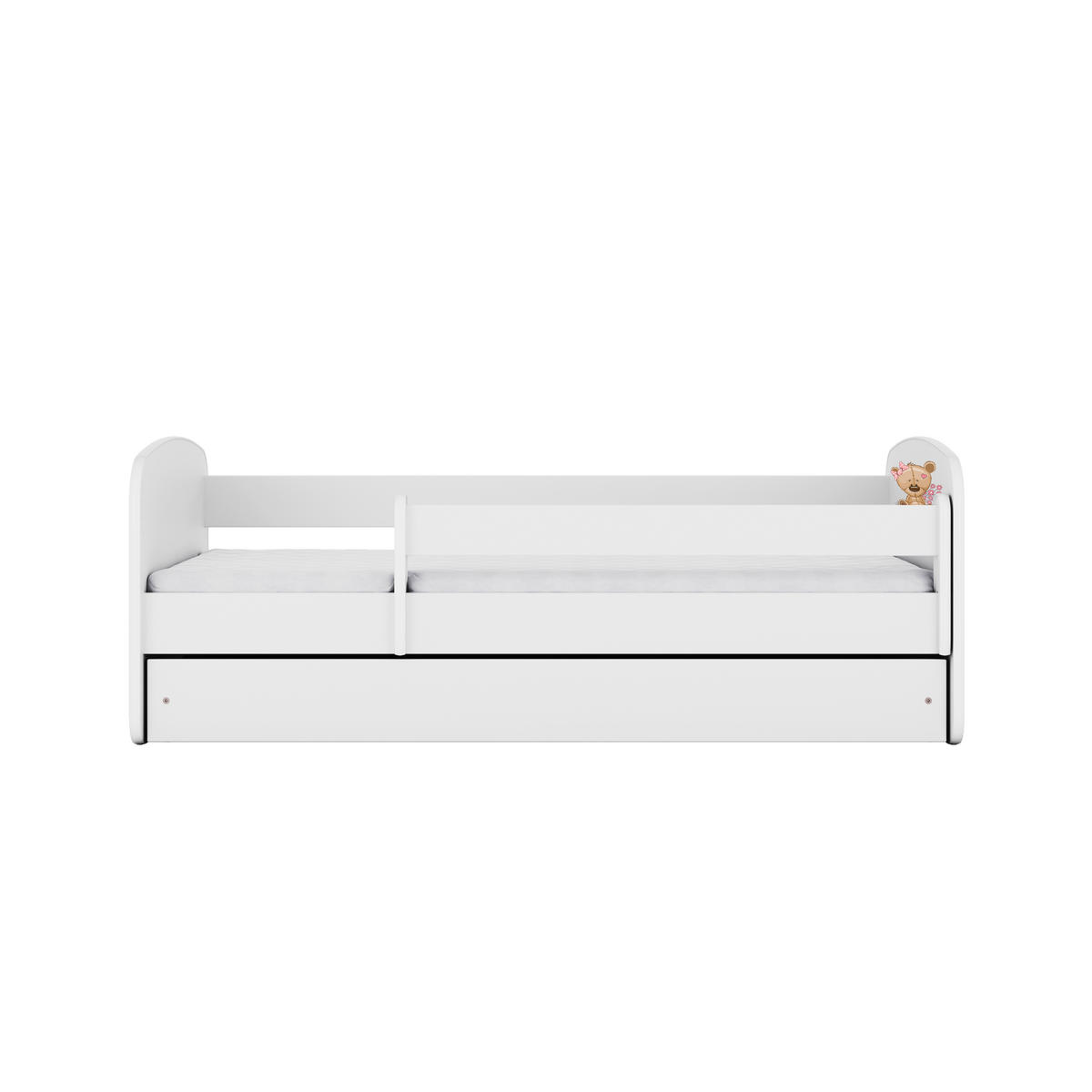 KINDERBETT Teddybärblumen mit Schublade und Matratze 160/80 - Weiß, Holzwerkstoff (80/160cm) - RAUMHIRSCH FURNITURE