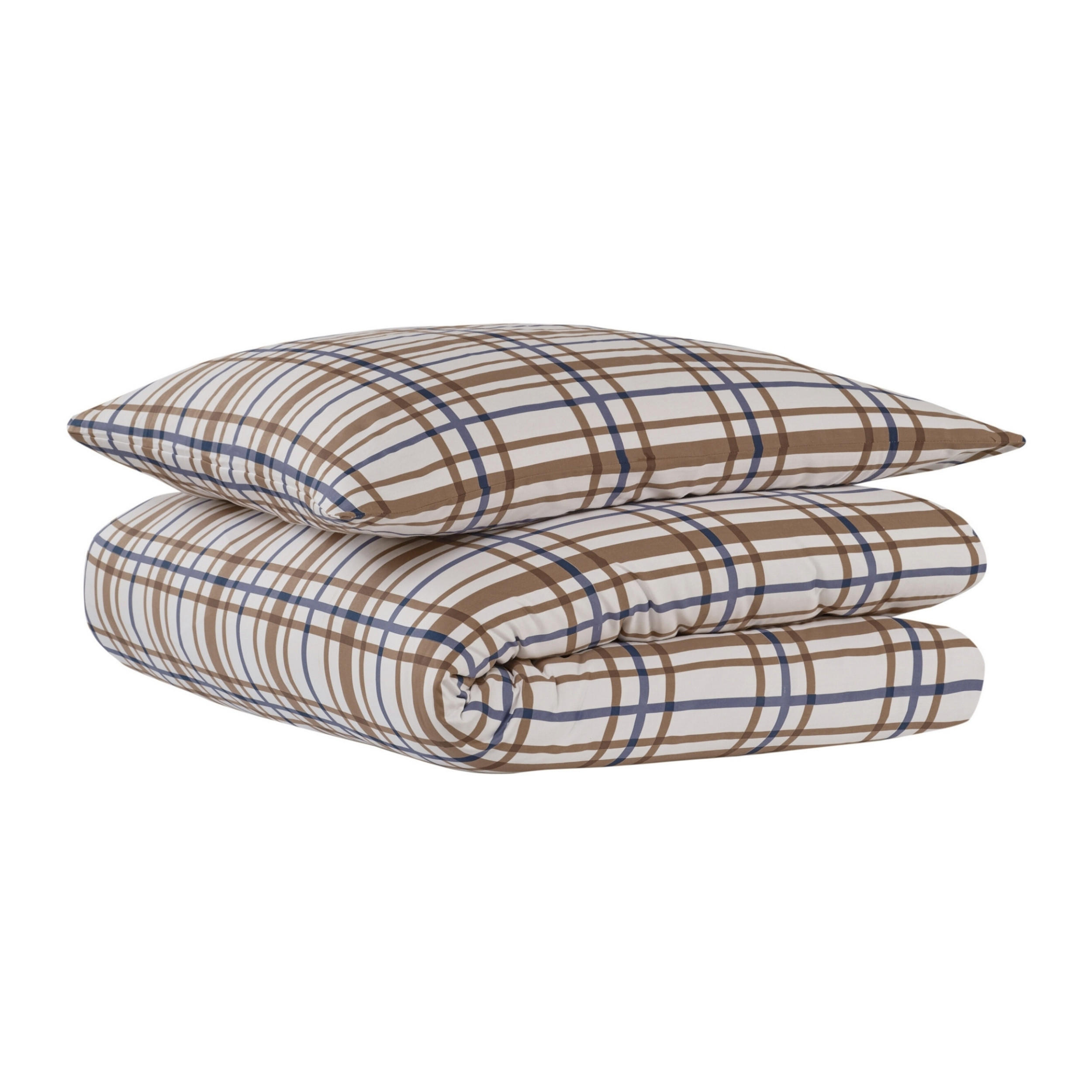 BETTWÄSCHESET Maxim - Baumwollsatin - 2-teilig - 135x200cm - Taupe-Blau - Blau, Textil (135/200cm) - Uncover by Schiesser